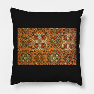 Vibrant orange Persian silk brocade Pillow