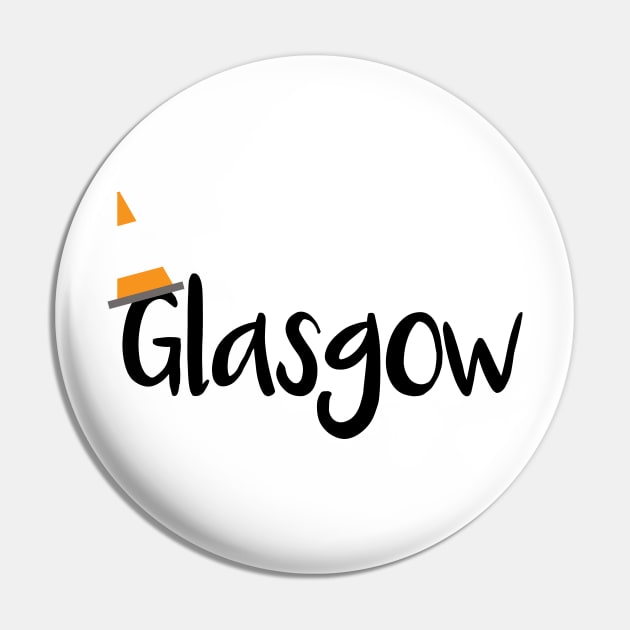 Glasgow Orange Traffic Cone Design Pin by MacPean