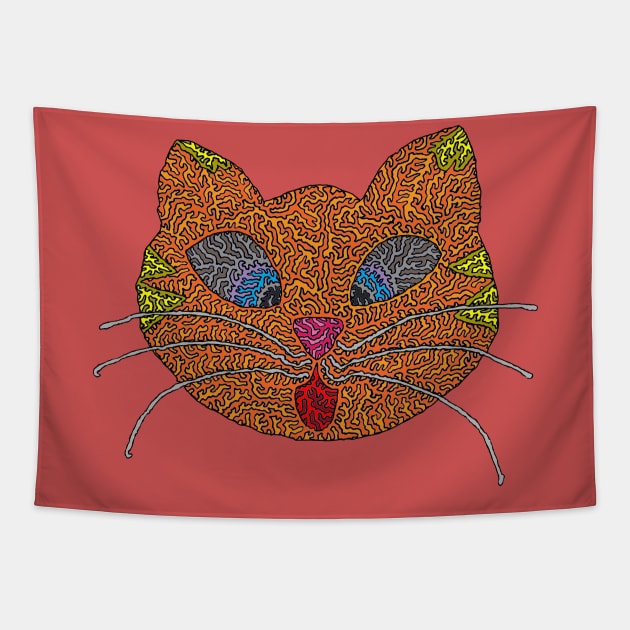 Cross Eyed Tabby Tapestry by NightserFineArts