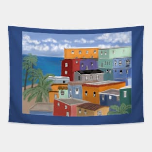 Colorful Oceanside Community of La Perla in Old San Juan Puerto Rico Tapestry