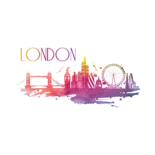 London Watercolor Skyline T-Shirt