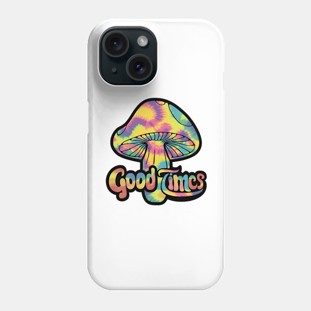 "Glowing Tie-Dye Magic Mushroom"- Retro Cute Hipster Shrooms Phone Case by stickercuffs