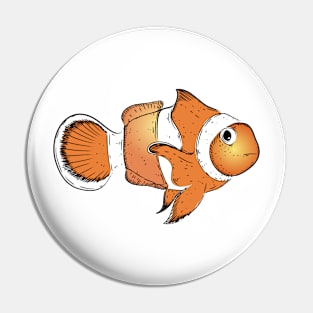 drawn clownfish in bright orange Pin