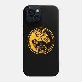 Yellow and Black Yin Yang Wolves Phone Case