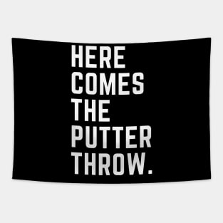 Here Comes The Putter Throw Golf Design Tapestry