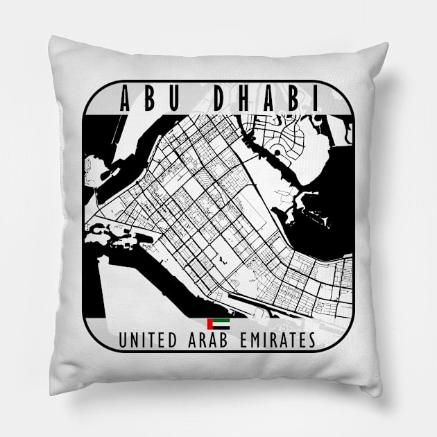 Abu Dhabi Map UAE Pillow by ArtisticParadigms