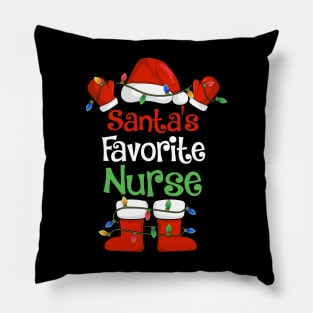 Santa's Favorite Nurse Funny Christmas Pajamas Pillow