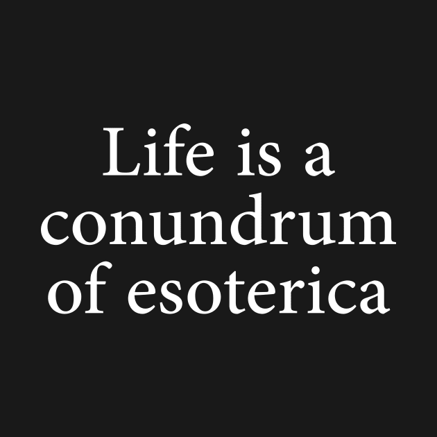 Life Is A Conundrum Of Esoterica by newledesigns