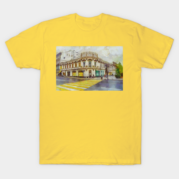 Discover An old building and a zebra crossing - Building - T-Shirt