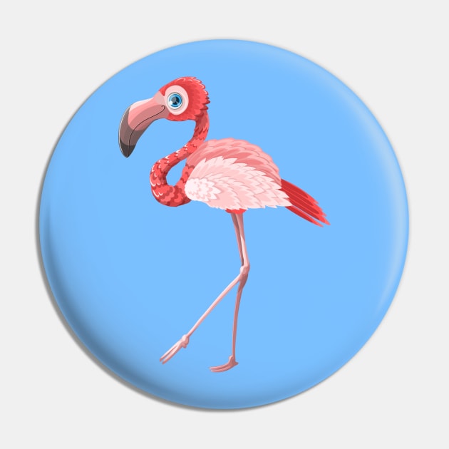 Pink Flamingo Artwork Pin by PatrioTEEism