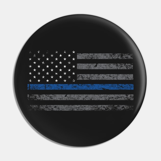 Thin Blue Line Flag Pin by MindsparkCreative