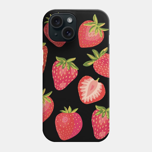 Summer Strawberry Illustration Phone Case by Zoe Chapman Design