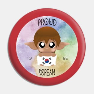 Proud to be Korean (Sleepy Forest Creatures) Pin
