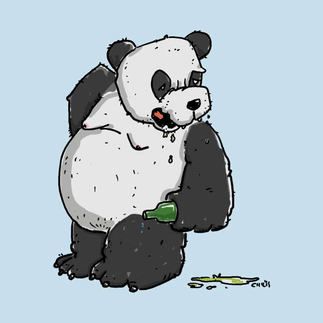 Disover Drunken Panda has had a Beer too much - Drunken Panda - T-Shirt