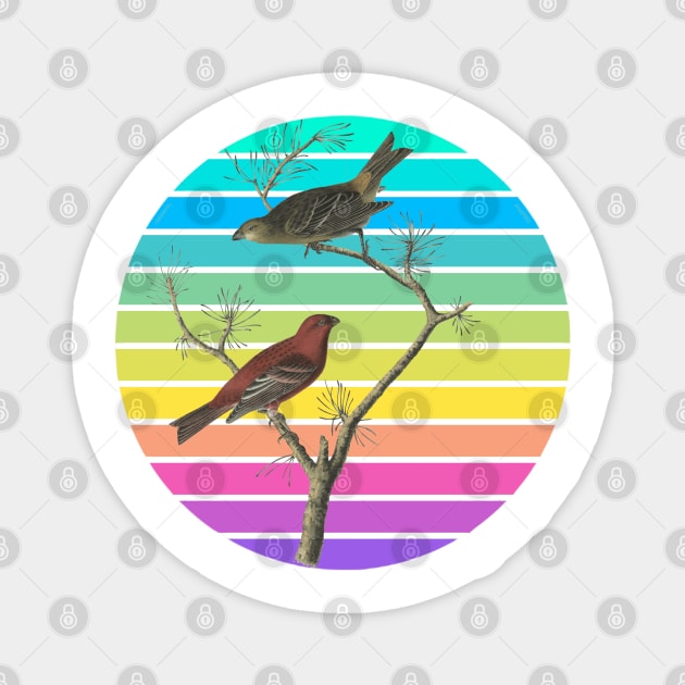 Lark Birds perched on the branches Magnet by GoodyL