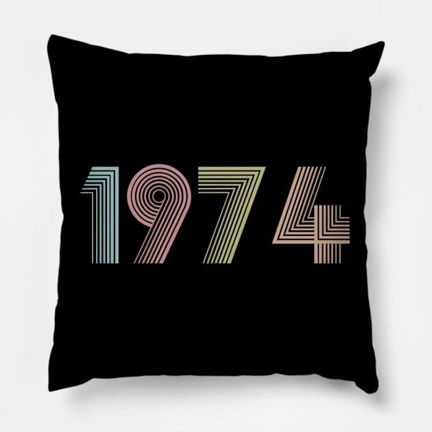 Vintage 1974 45th Birthday Gift idea Men Women Pillow by semprebummer7