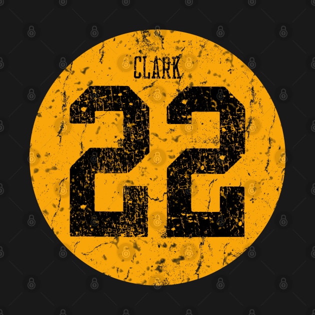 Caitlin Clark Yellow Distressed Jersey Number 22 Front & Back by DurenOys