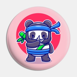 Cute Ninja Panda Cartoon Pin