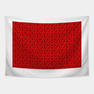 Ladybug style - scarlet red background and black polka dots Tapestry