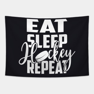 Puck Eat Sleep Hockey Repeat Gift Tapestry