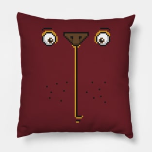 bear yellow face pixel Pillow