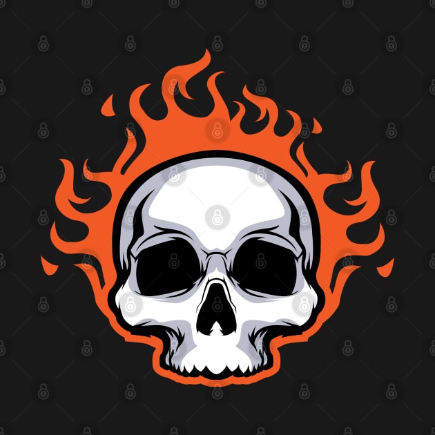 Ghost Rider Skull on Fire by Eskitus Fashion