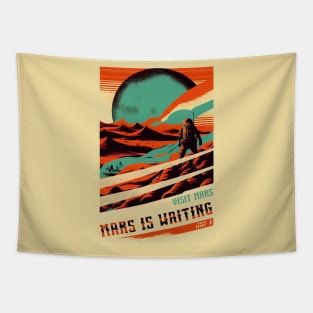 Mars Adventure Vintage Travel Poster Tapestry