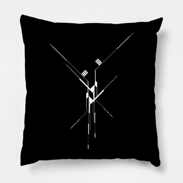 The Future Geometric Lines Pillow by Exosam