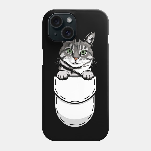 Funny American Shorthair Pocket Cat Phone Case by Pet My Dog