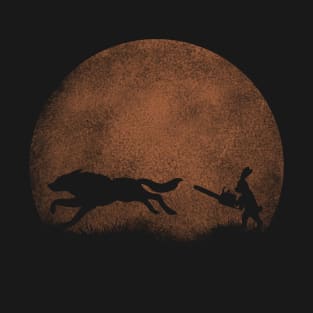 hare with a chainsaw, running after the wolf T-Shirt