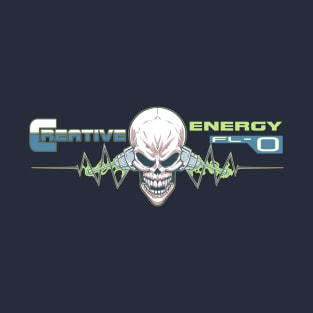 WEIRDO - Creative Energy Flo - Skull - Full Color - Blue T-Shirt