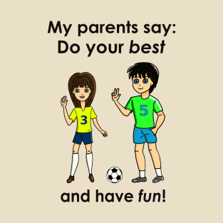 Boy and Girl and Soccer Ball T-Shirt