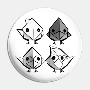 Origami birds doodle Pin