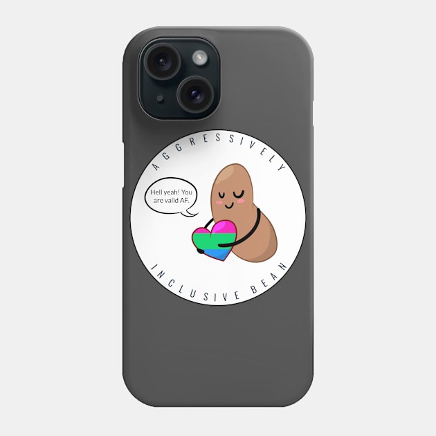 Polysexual Pride: Aggressively Inclusive Bean Phone Case by Bri the Bearded Spoonie Babe