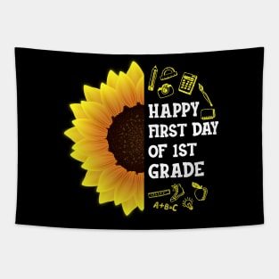 Happy First Day Of 1st grade Sunflower Teacher Student Back To School Gift Tapestry