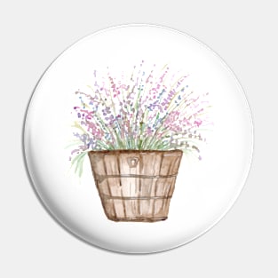 Wooden bucket with lavender Pin