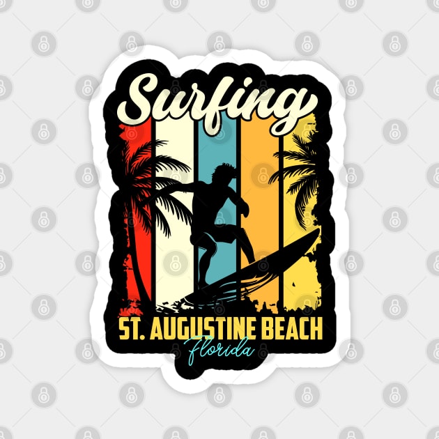 Surfing |  St. Augustine Beach, Florida Magnet by T-shirt US