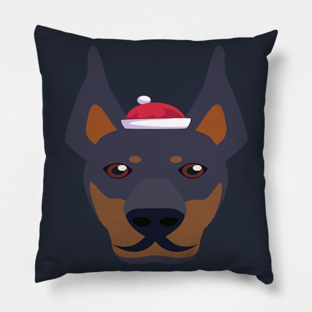 Funny Doberman Pinscher Dog Christmas 2020 Dog Lover Christmas Pillow by cuffiz