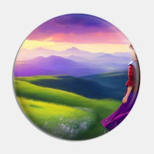 Girl in the landscape Pin