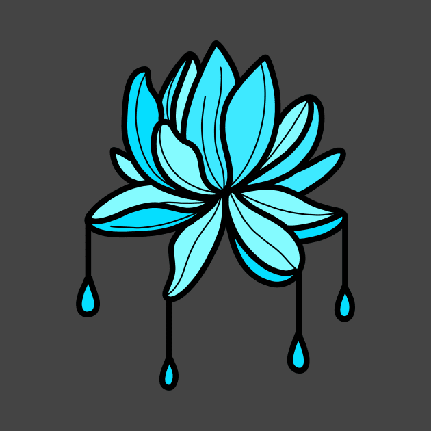 glass cutting blue lotus flower cute gift by AnanasArt