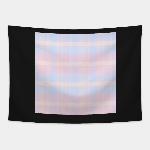 Pastel Aesthetic Iagan 2 Hand Drawn Textured Plaid Pattern Tapestry by GenAumonier