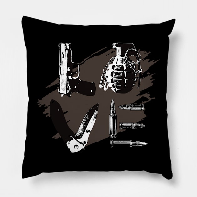 firearm lover Pillow by YEBYEMYETOZEN