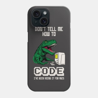 Coder T-Rex Computer Geek Funny Programmer Phone Case