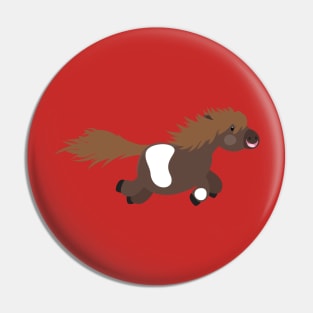 Cute happy Shetland pony cartoon illustration Pin