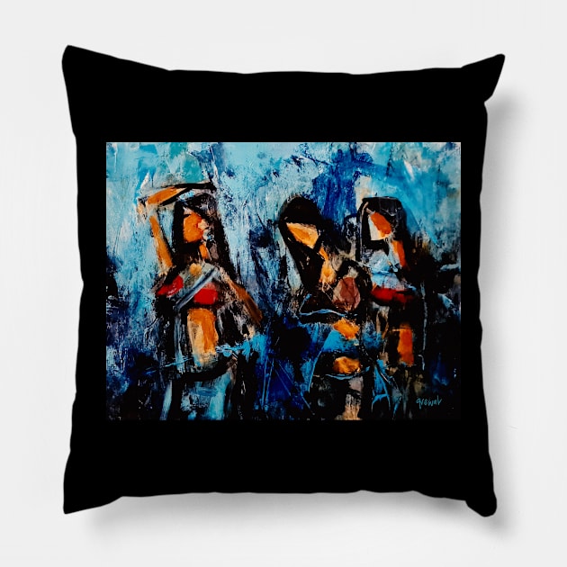 Bollywood Beauties Pillow by sukhpalgrewal