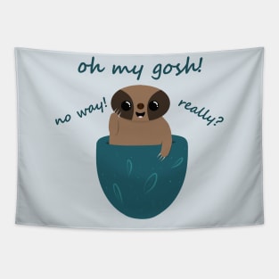 Surprised Baby Sloth in a Pocket Tapestry