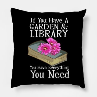 Garden And Library Pillow