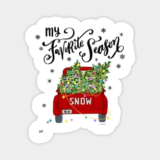 My Favorite Season Christmas Tree Truck Magnet