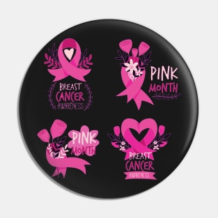 In October We Wear Pink Breast Cancer Awareness Survivor Pin