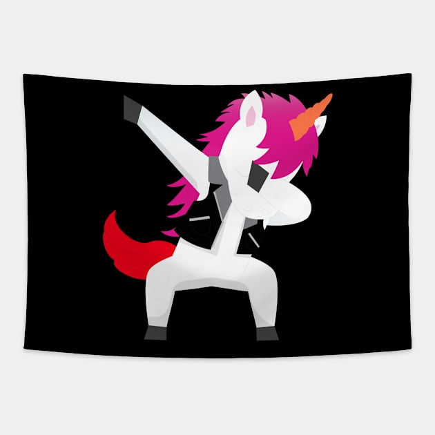 Funny kids unicorn  dabbing Tapestry by FancyVancy